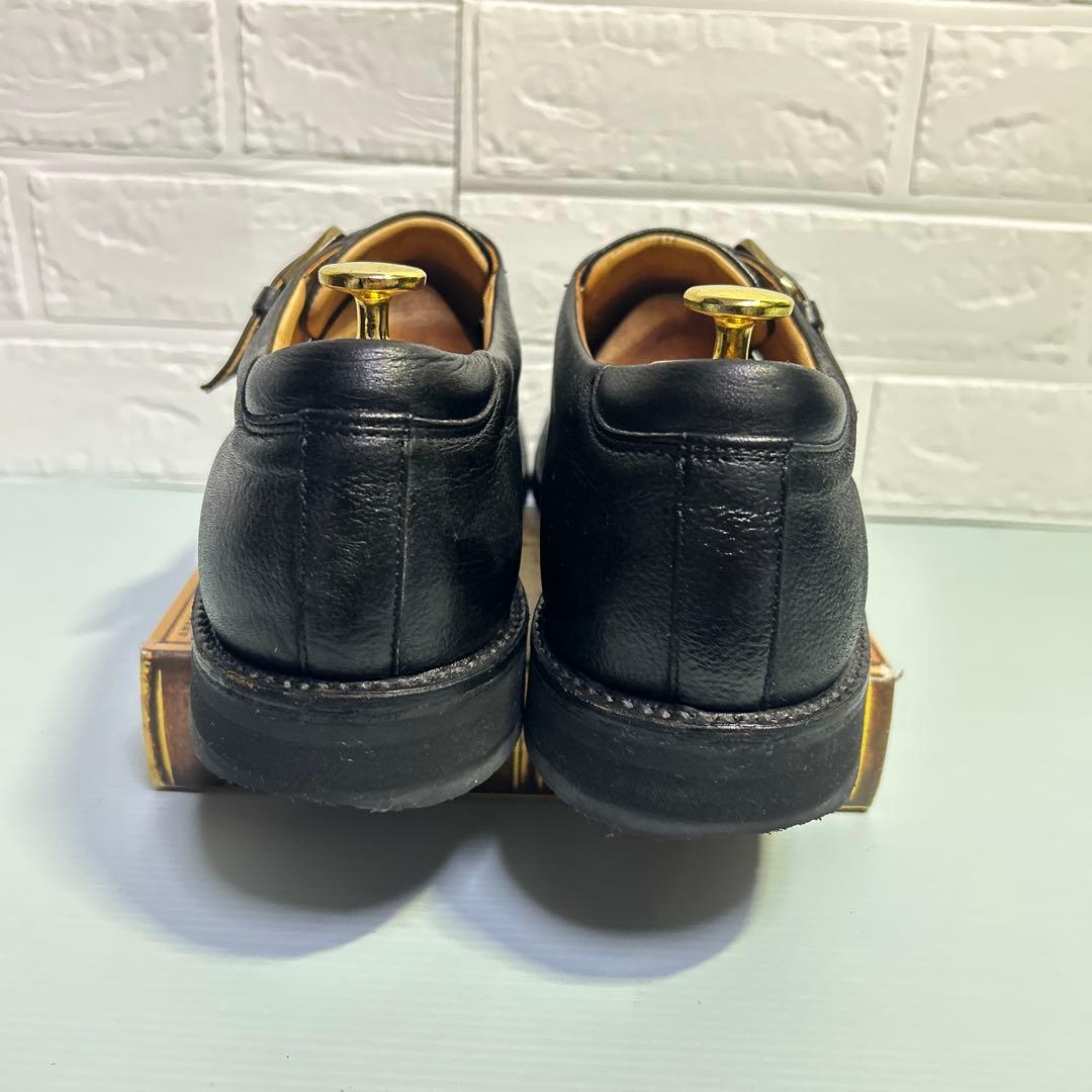 リーガルウォーカー　プレーントゥ　シボ加工　25.5 モンクストラップ　ブラック