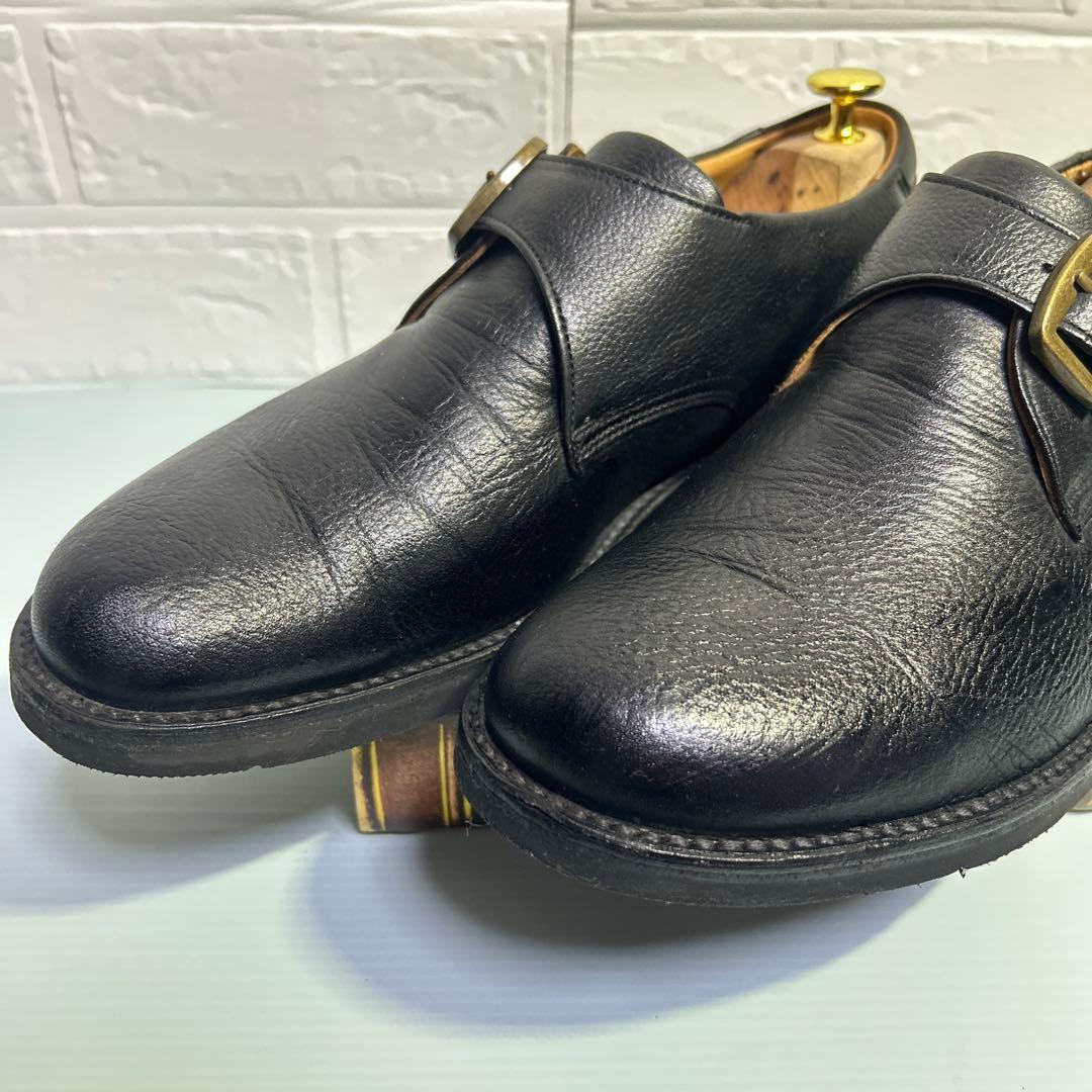 リーガルウォーカー　プレーントゥ　シボ加工　25.5 モンクストラップ　ブラック