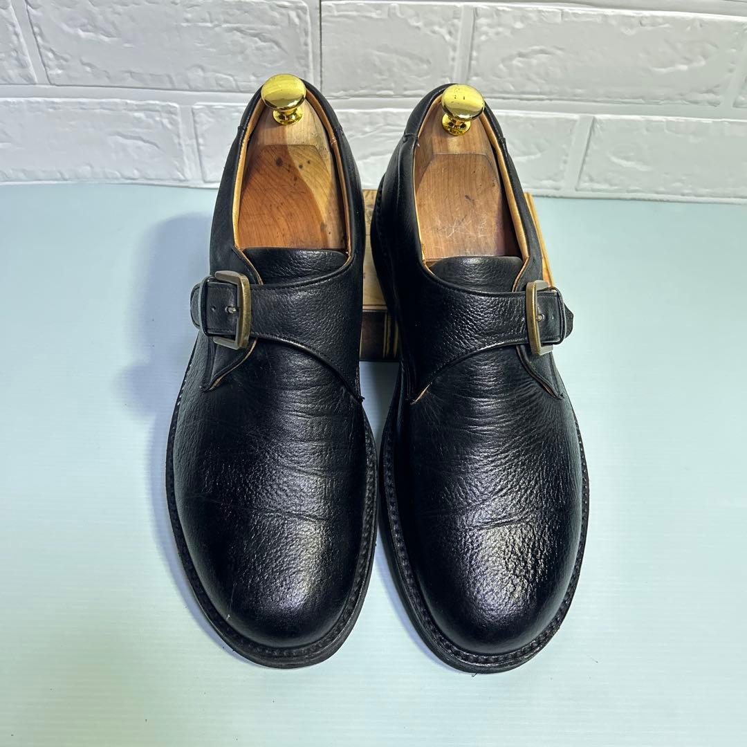 リーガルウォーカー　プレーントゥ　シボ加工　25.5 モンクストラップ　ブラック