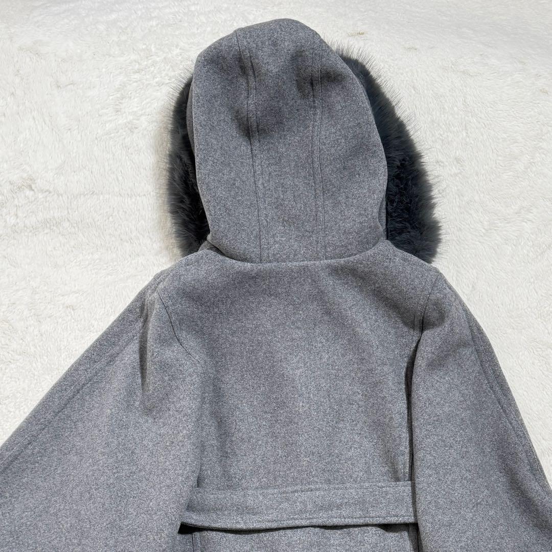 rienda ウールMIXフードポンチョコート　フード　秋冬　グレー