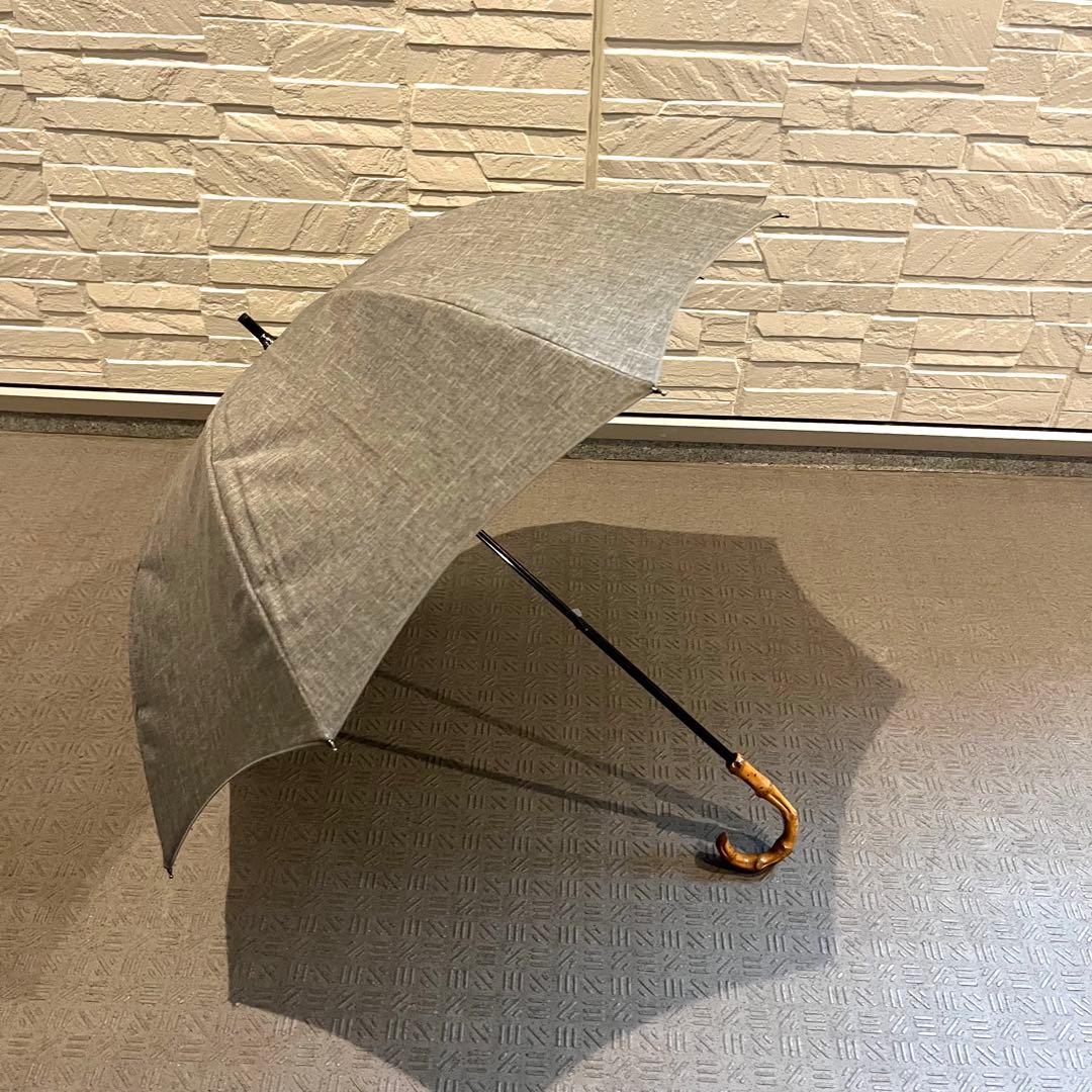 芦屋ロサブラン 完全遮光日傘 晴雨兼用 ミドル プレーン ダンガリー グレー