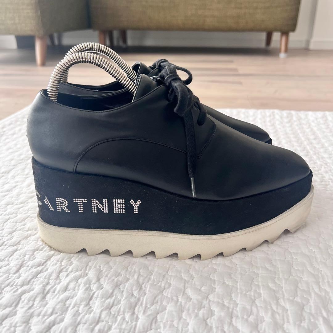 現行 ステラマッカートニー エリス スニーカー 35 ブラック ラインスト