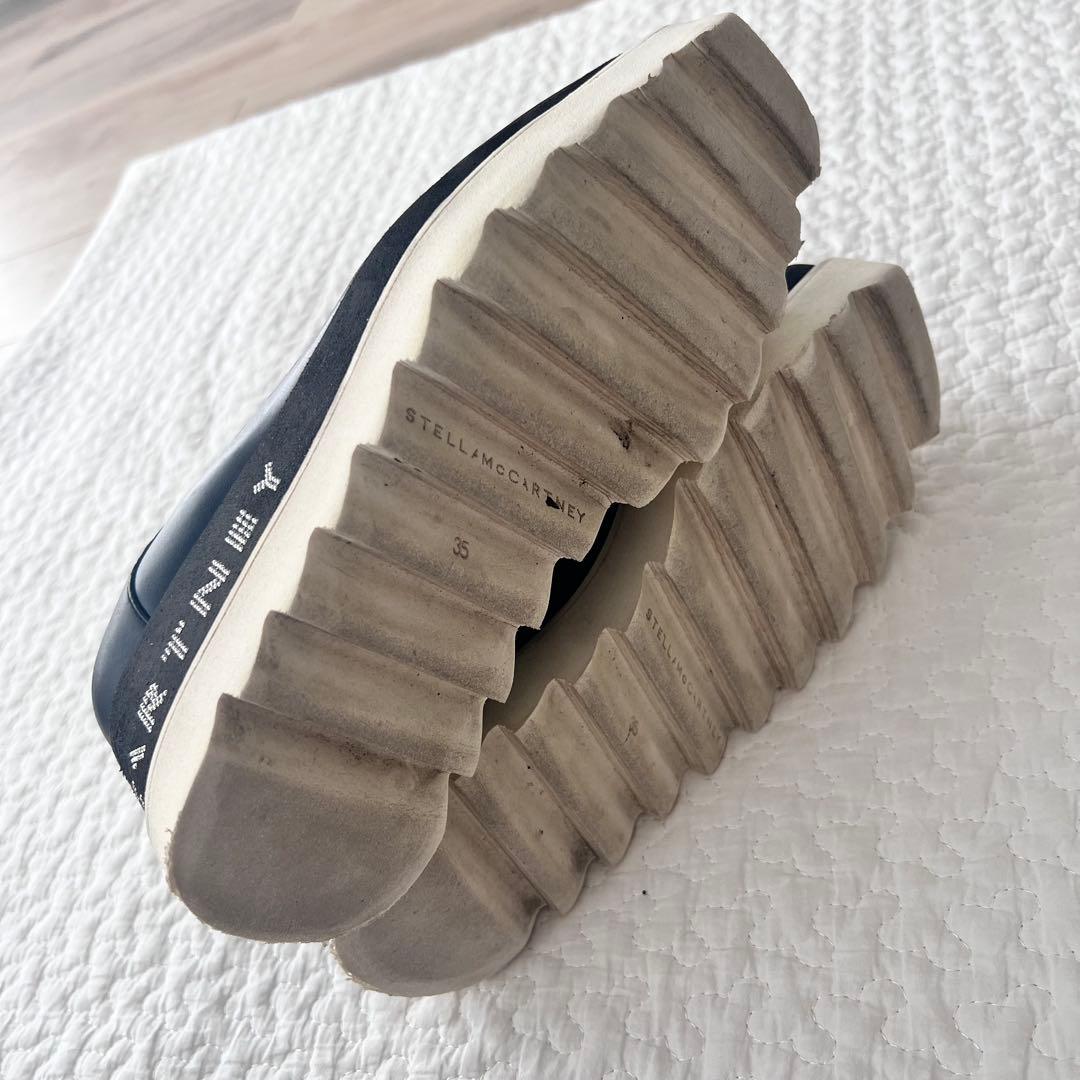 現行 ステラマッカートニー エリス スニーカー 35 ブラック ラインスト