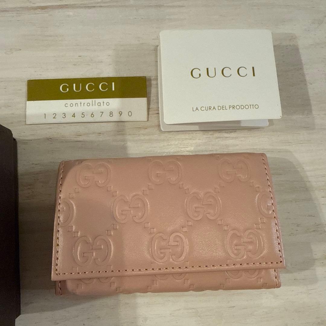 【新品未使用】GUCCI 6連キーケース　ピンク