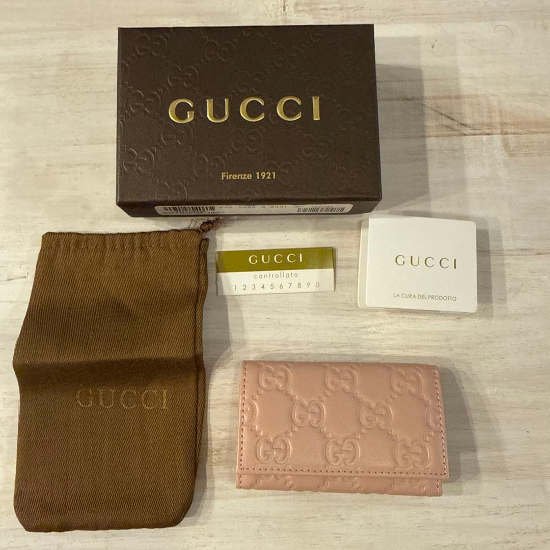 【新品未使用】GUCCI 6連キーケース　ピンク