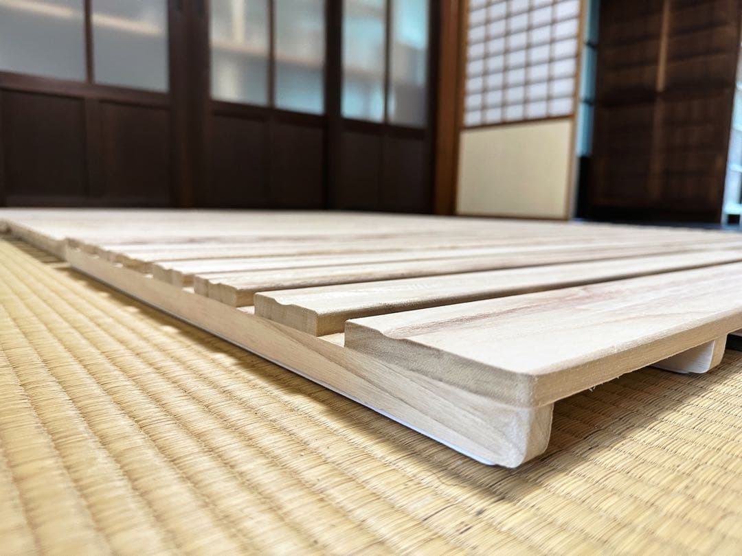 三つ折りすのこマット/天然木桐材(無塗装）