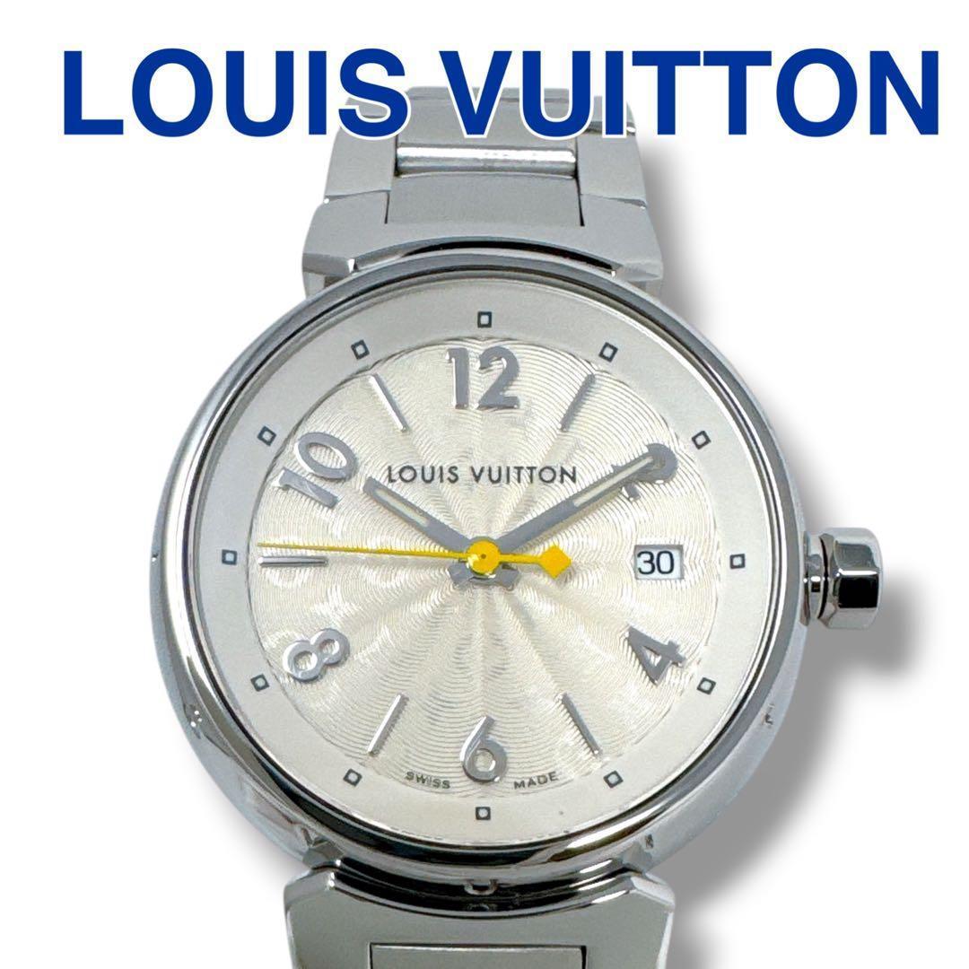 ルイヴィトン タンブール Q121K デイト レディース 腕時計 ブランド 美品