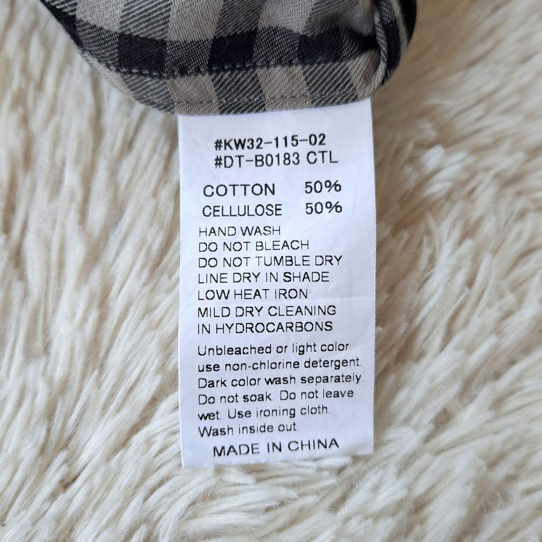 ダントン 2023 キーネック ギャザー ロングチェックワンピース ゆったり