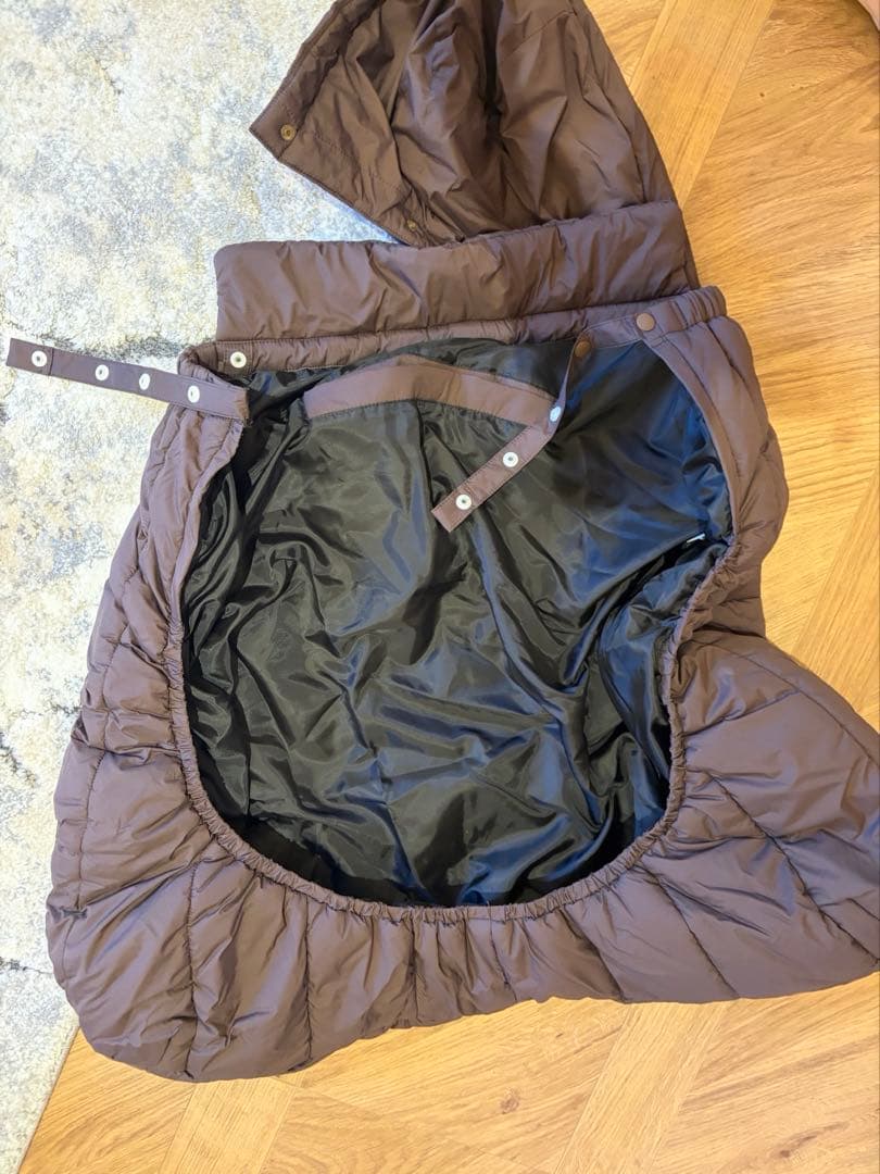 ほぼ未使用　ノースフェイス　ベビーシェルブランケット　ダウン素材　ダークブラウン