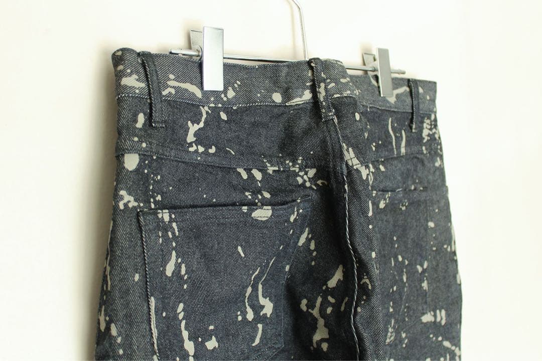 希少 サンローラン 美品 総柄 フレアデニムパンツ YSL メンズブランド古着L