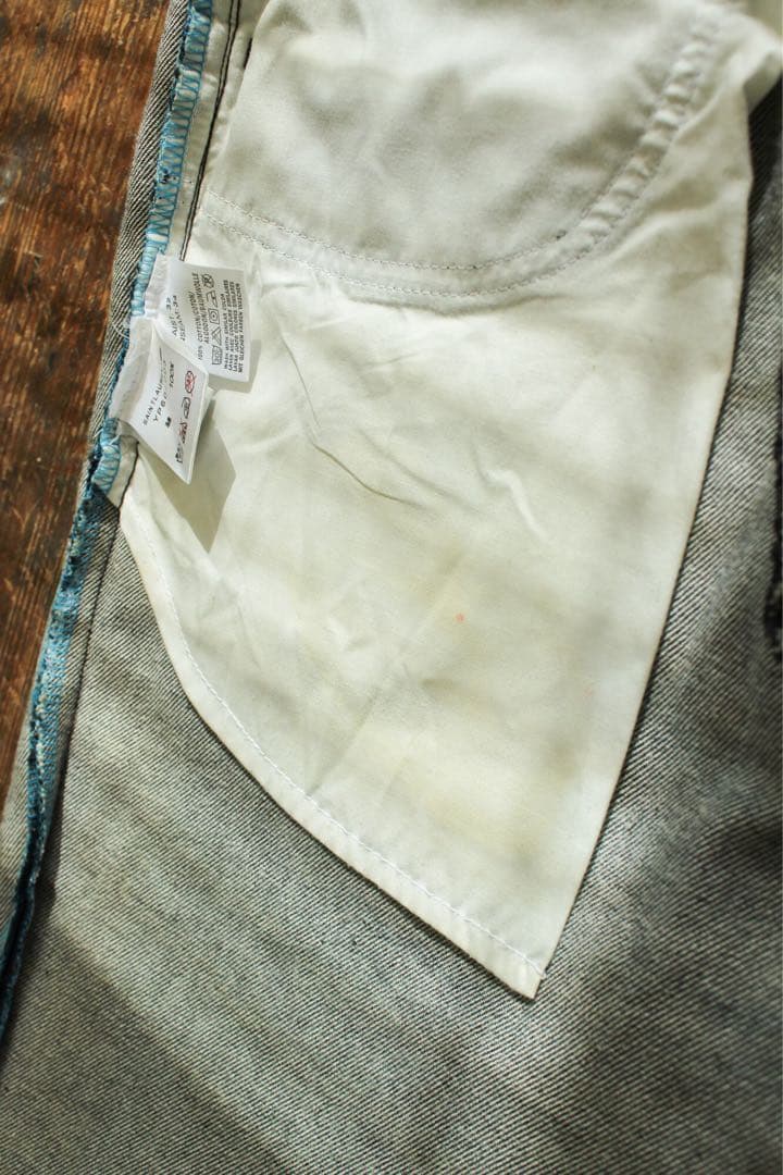 希少 サンローラン 美品 総柄 フレアデニムパンツ YSL メンズブランド古着L