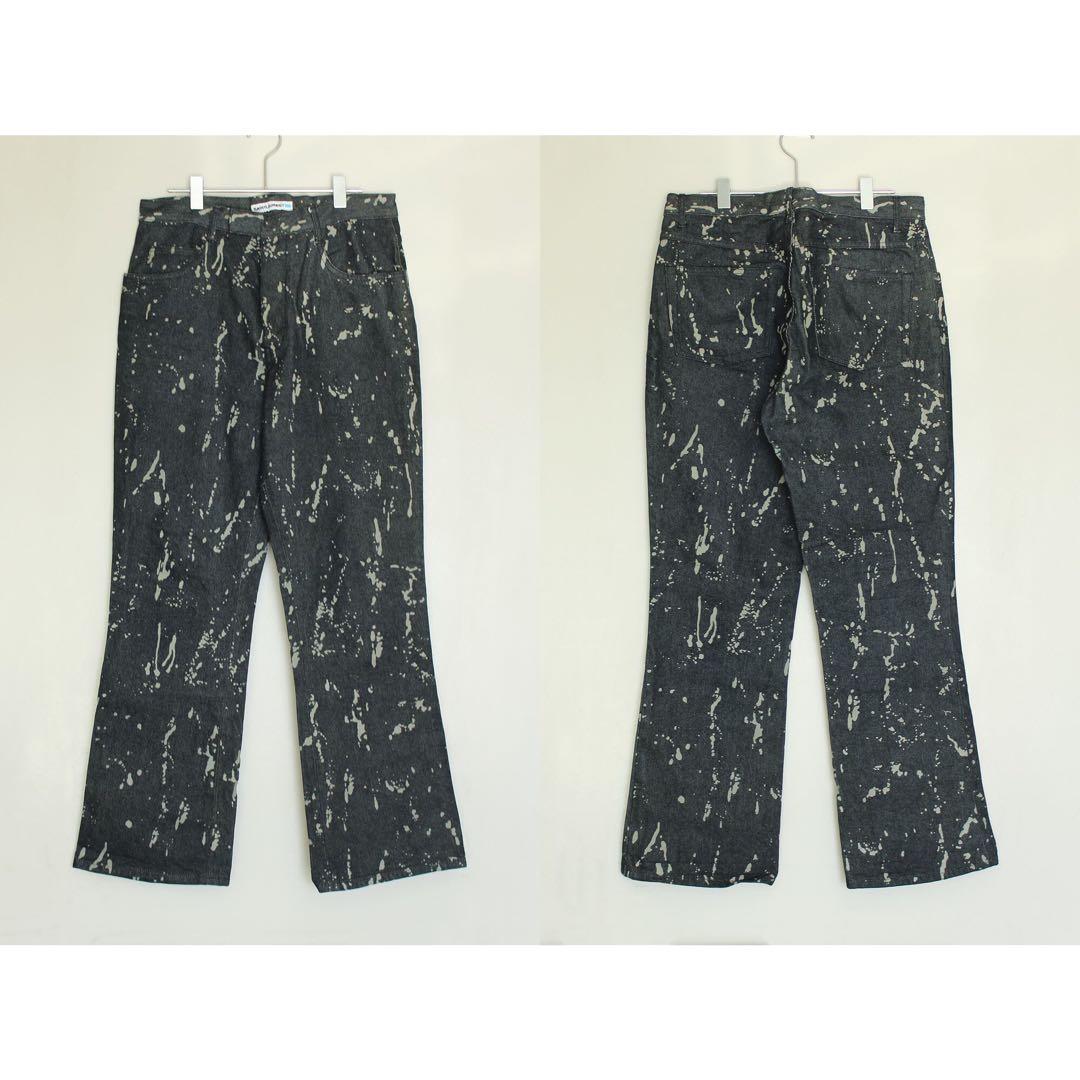 希少 サンローラン 美品 総柄 フレアデニムパンツ YSL メンズブランド古着L