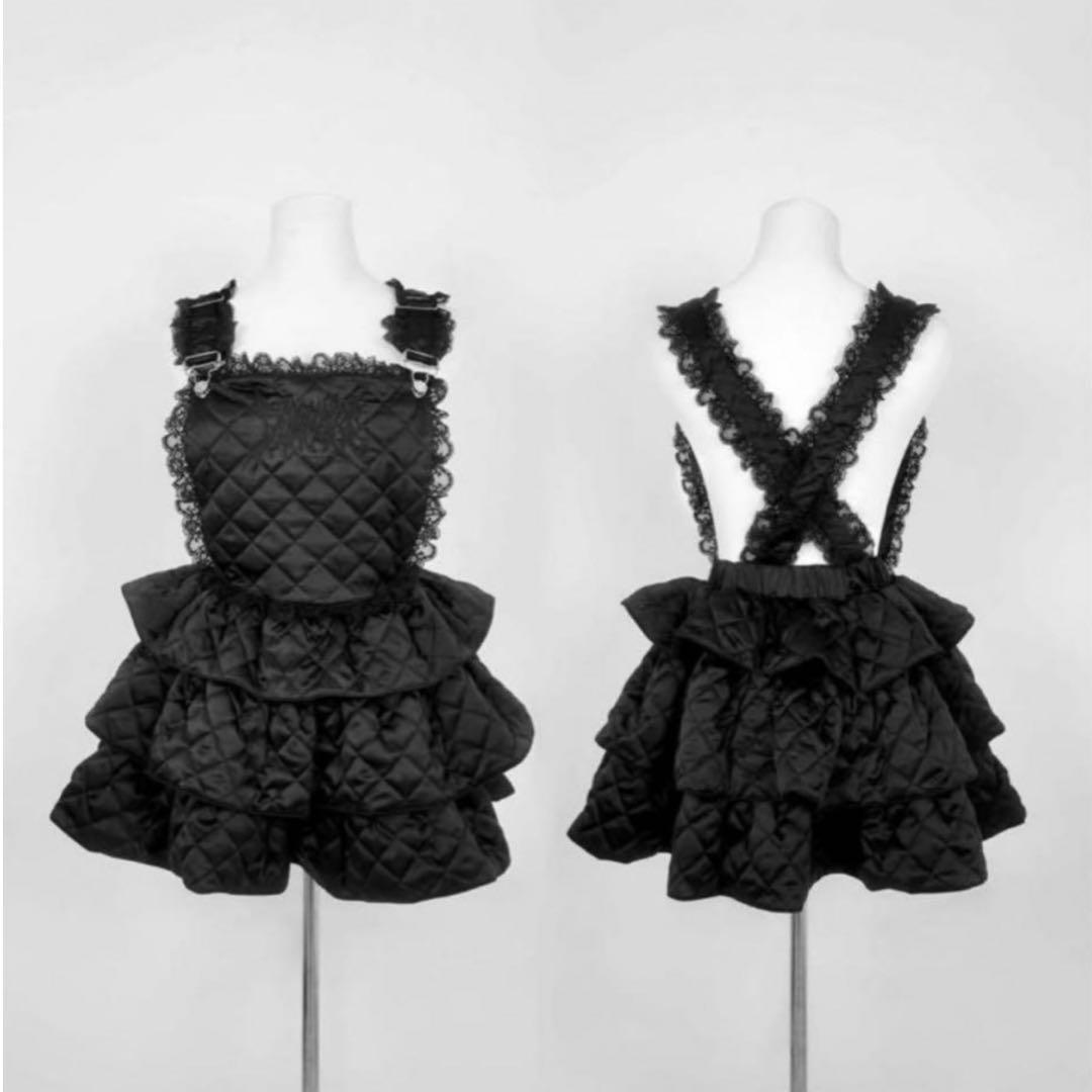 ディムモアール キルティングサロペットDimMoire Black ブラック