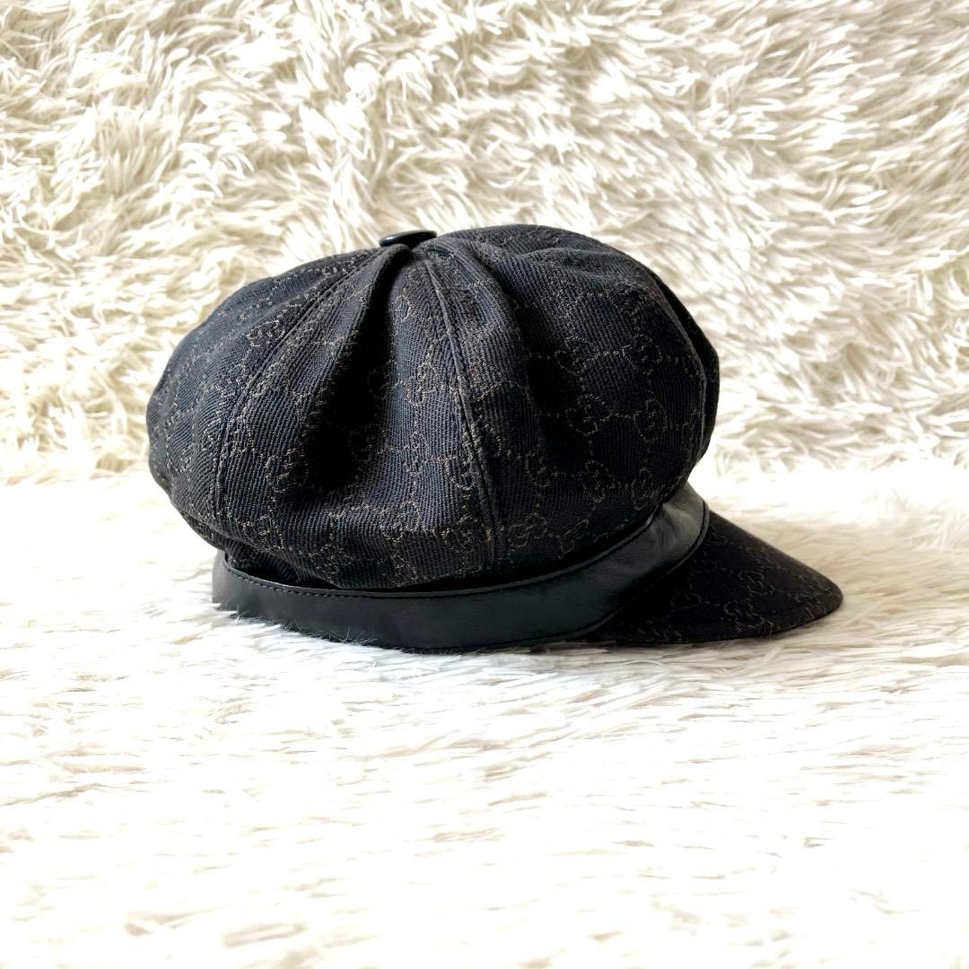 グッチ キャスケット GG柄 帽子 XL ブラック ブラウン イタリア　正規品