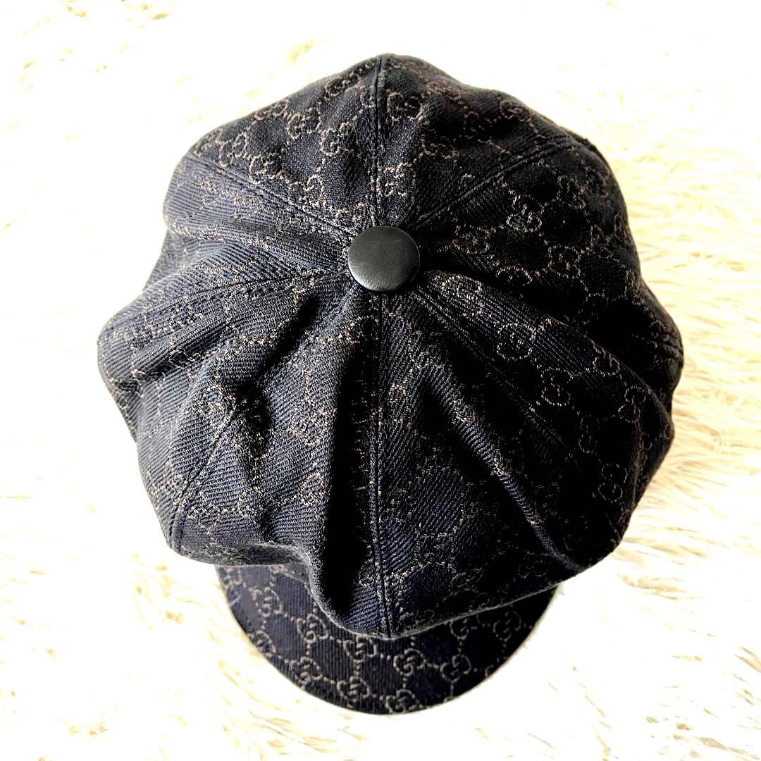 グッチ キャスケット GG柄 帽子 XL ブラック ブラウン イタリア　正規品