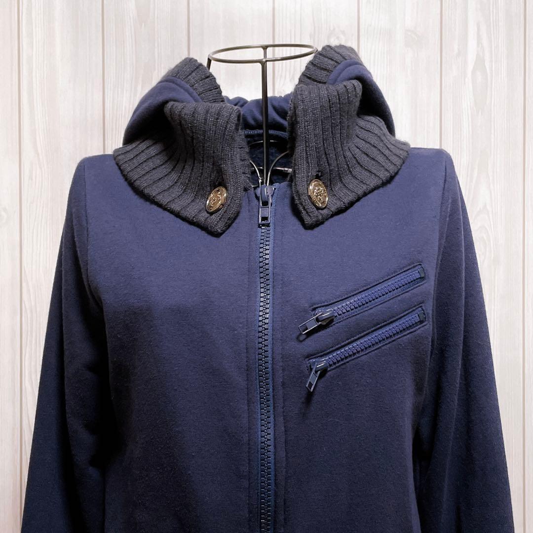 パーカー ブルゾン ネイビー 紺 平成ギャルy2k ダークコア お兄系 グランジ