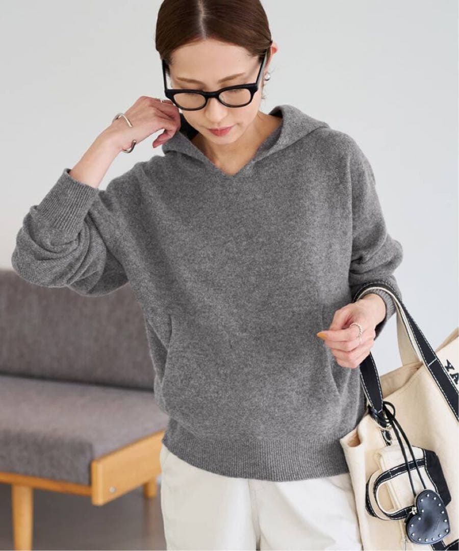 FRAMeWORK ≪追加≫圧縮ウールフードプルオーバー　グレー　フレームワーク