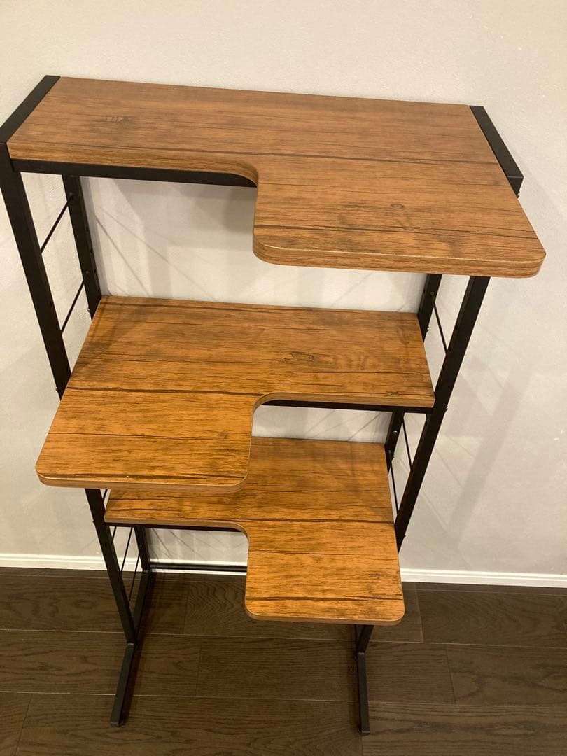 キャットタワー　本棚　収納棚　収納ラック　ブラウン　スチール