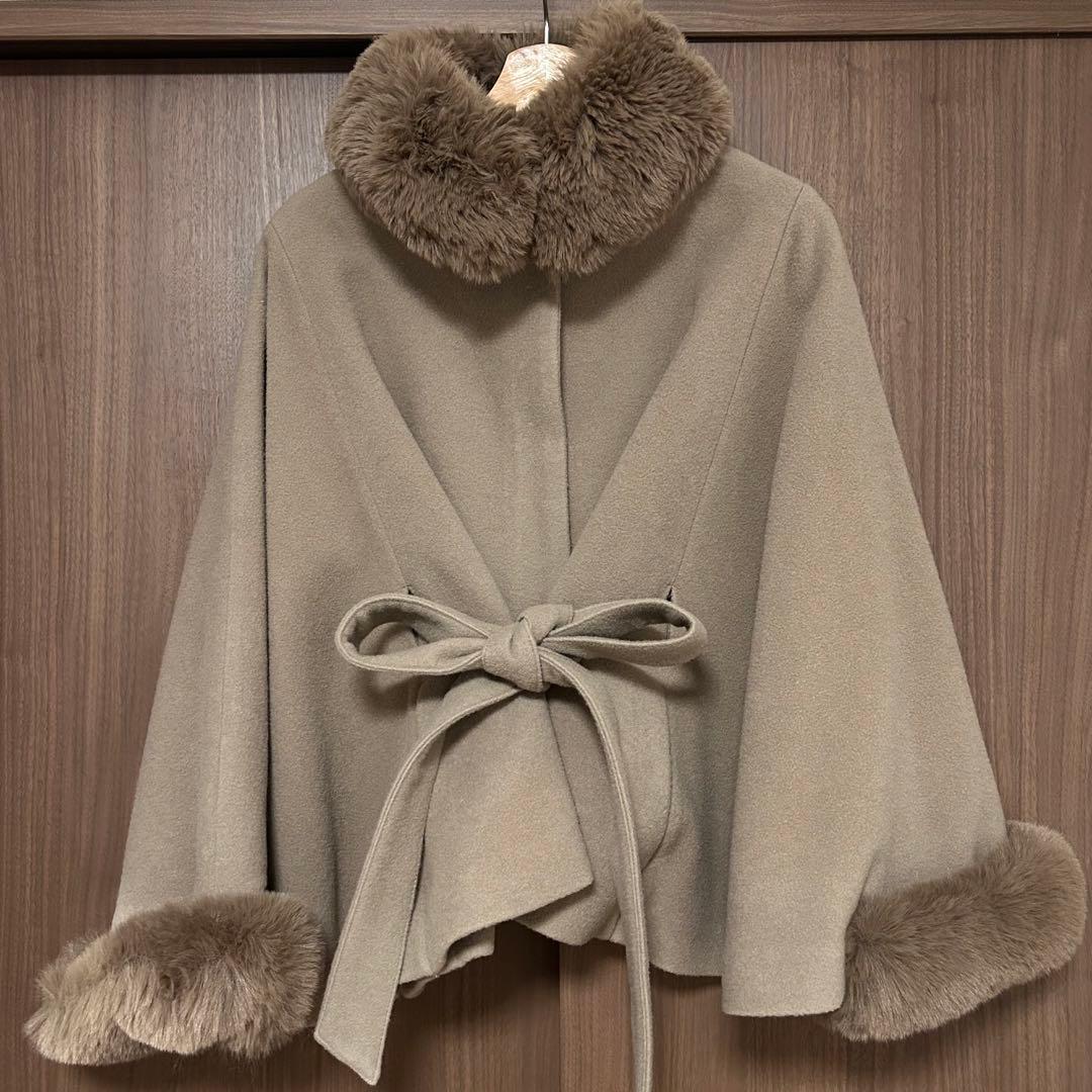 【値下げ可能】mischmasch ポンチョコート アウター モカ