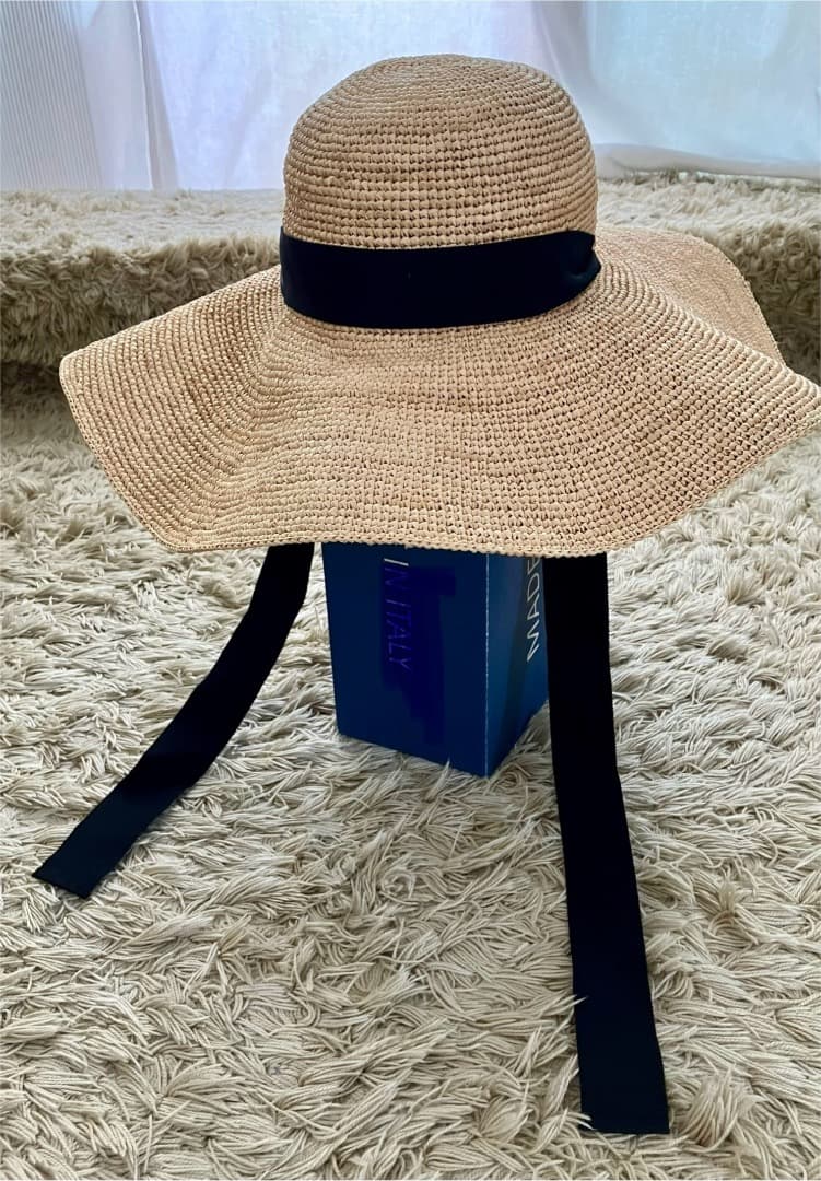 極美品 maison n.h paris ストローハット メゾンエヌアッシュパリ