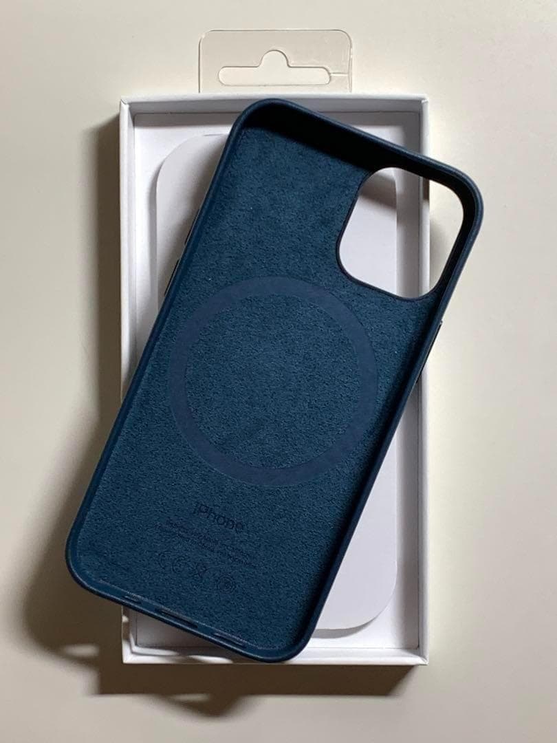 【新品】純正 iPhone 12 mini レザーケース・バルティックブルー①