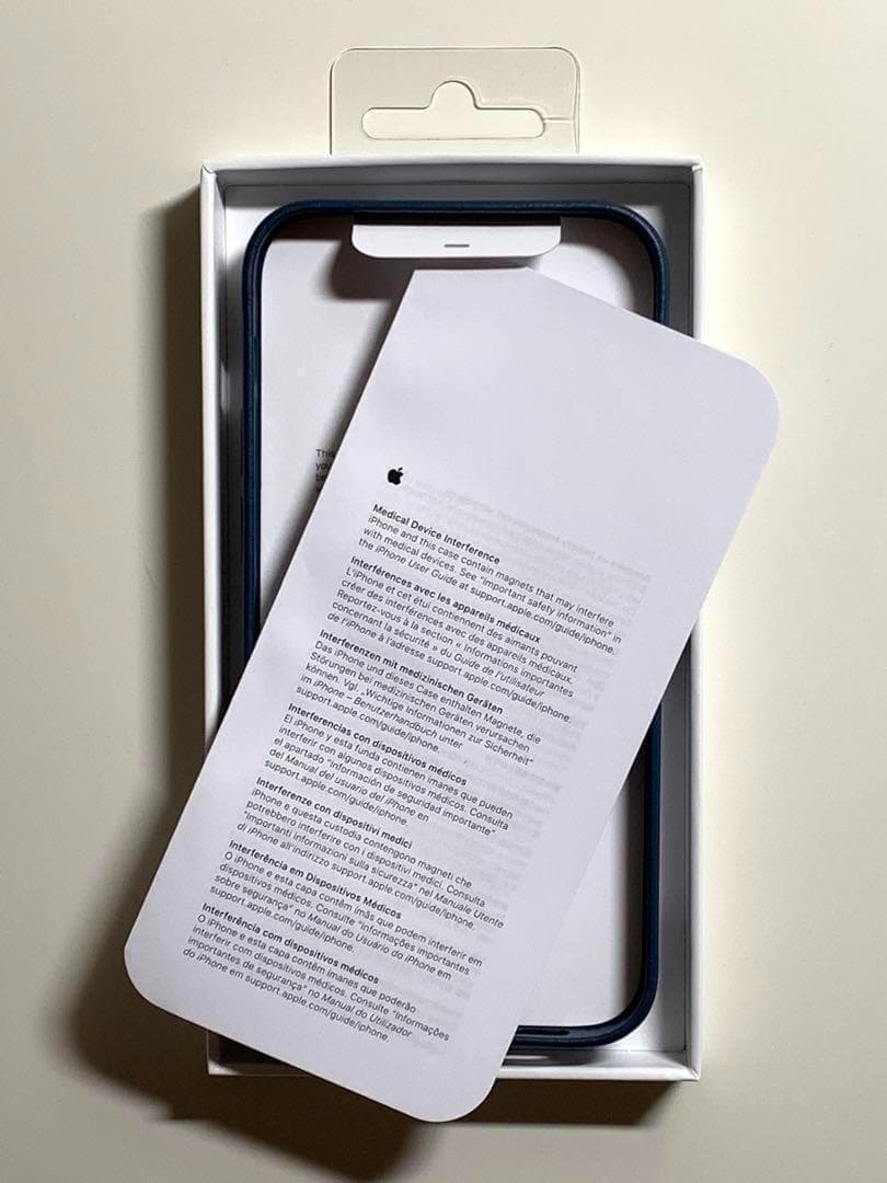 【新品】純正 iPhone 12 mini レザーケース・バルティックブルー①