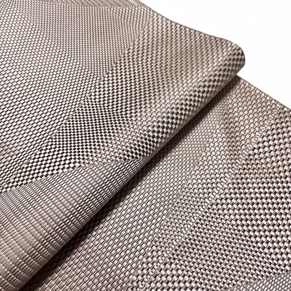 八寸名古屋帯 博多織 中古 正絹 ピンクベージュ No.ymo0110