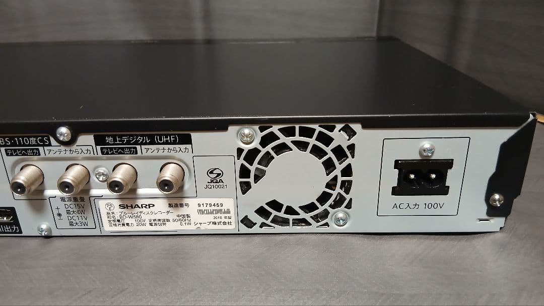 500GB シャープ AQUOS BDレコーダー☆BD-W580☆リモコン付 2