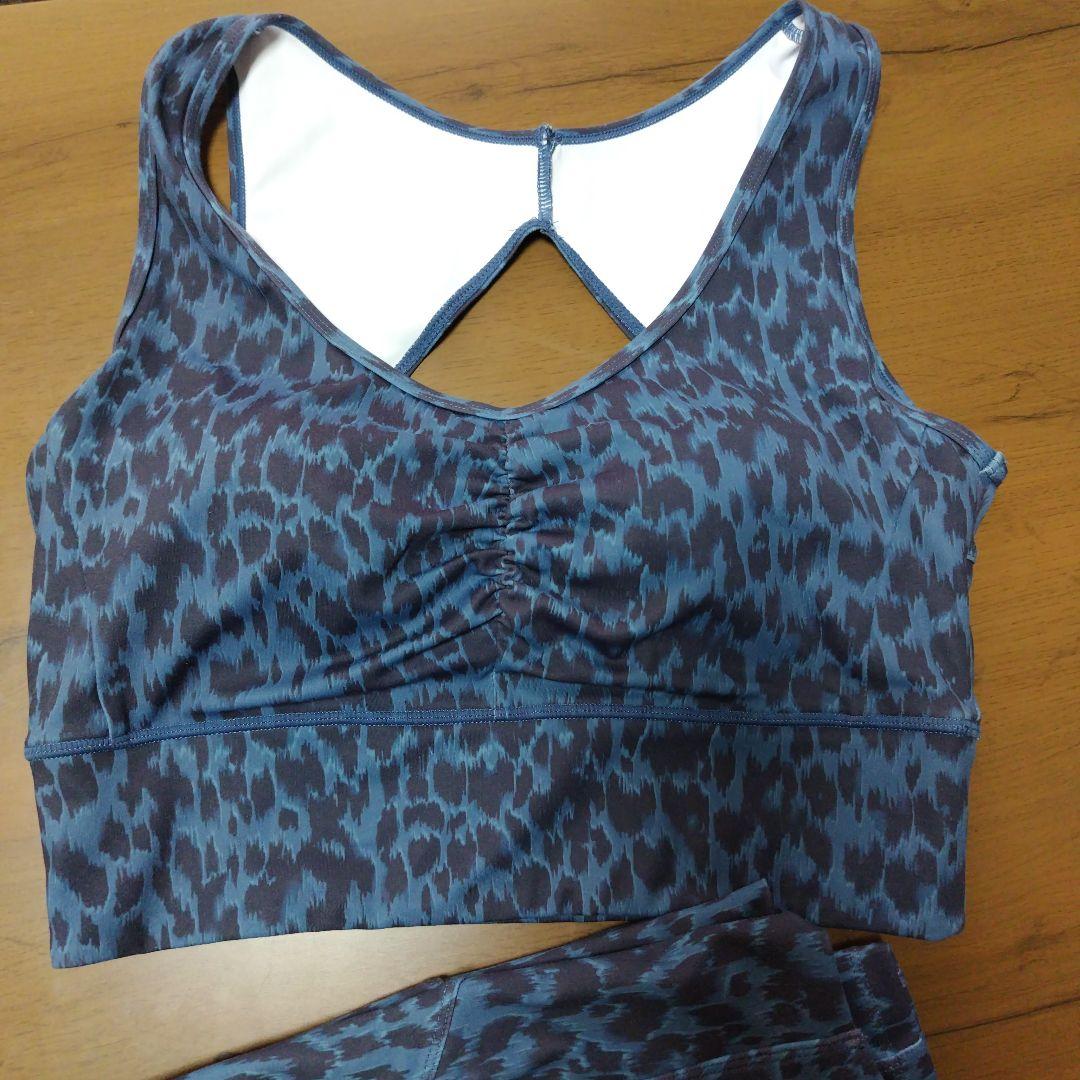 値下げSUKALA LAVA ブラトップ L ダークブルー・レオパード上下セット