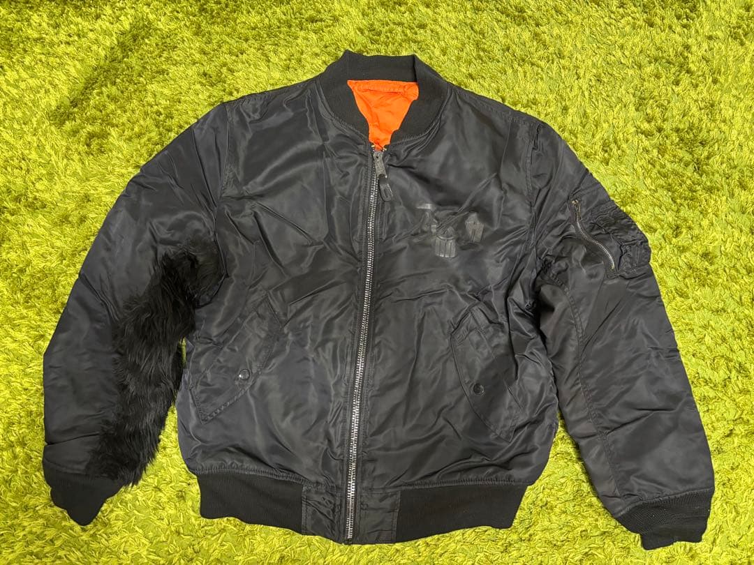 希少 BOUNTY HUNTER X ALPHA blackファー付MA-1