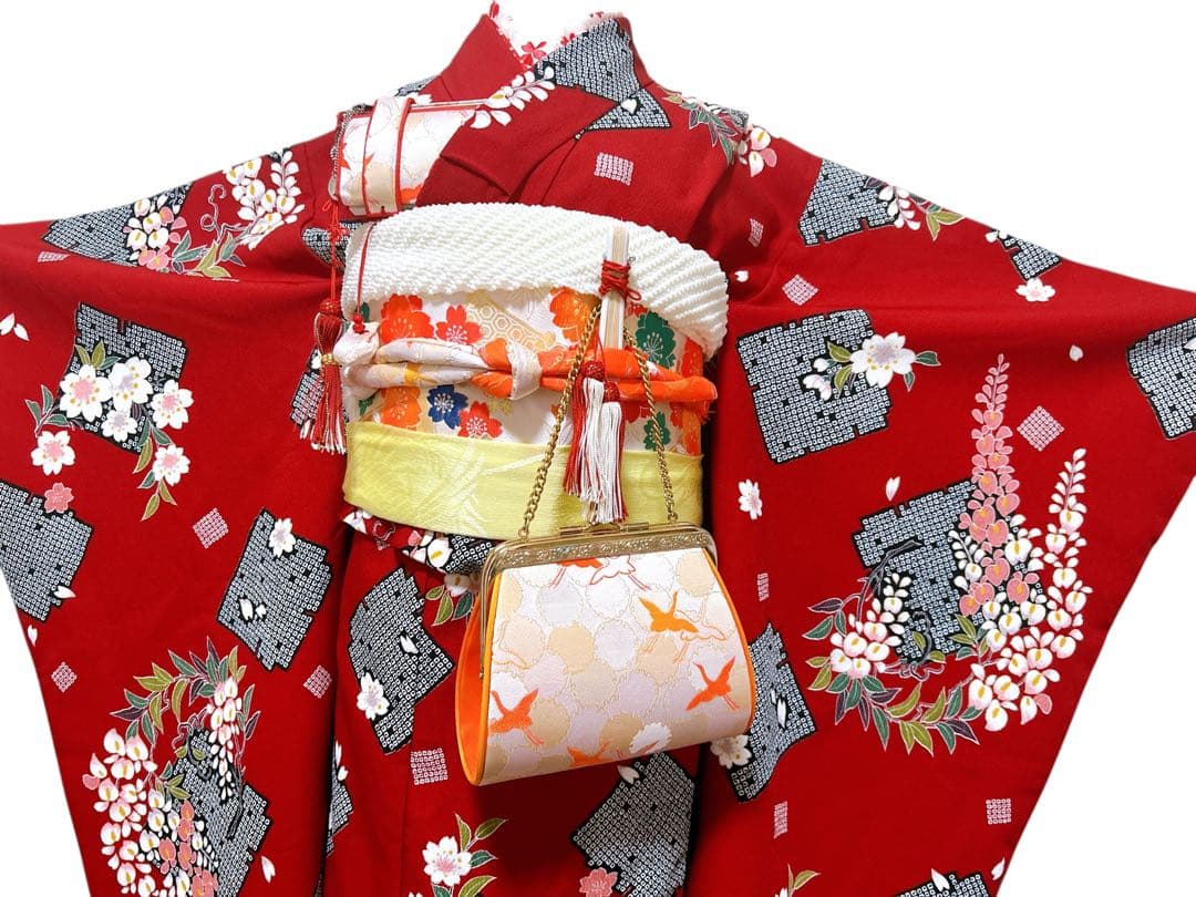 上品な色合い♡七五三　7歳　女の子　フルセット　一式　赤系