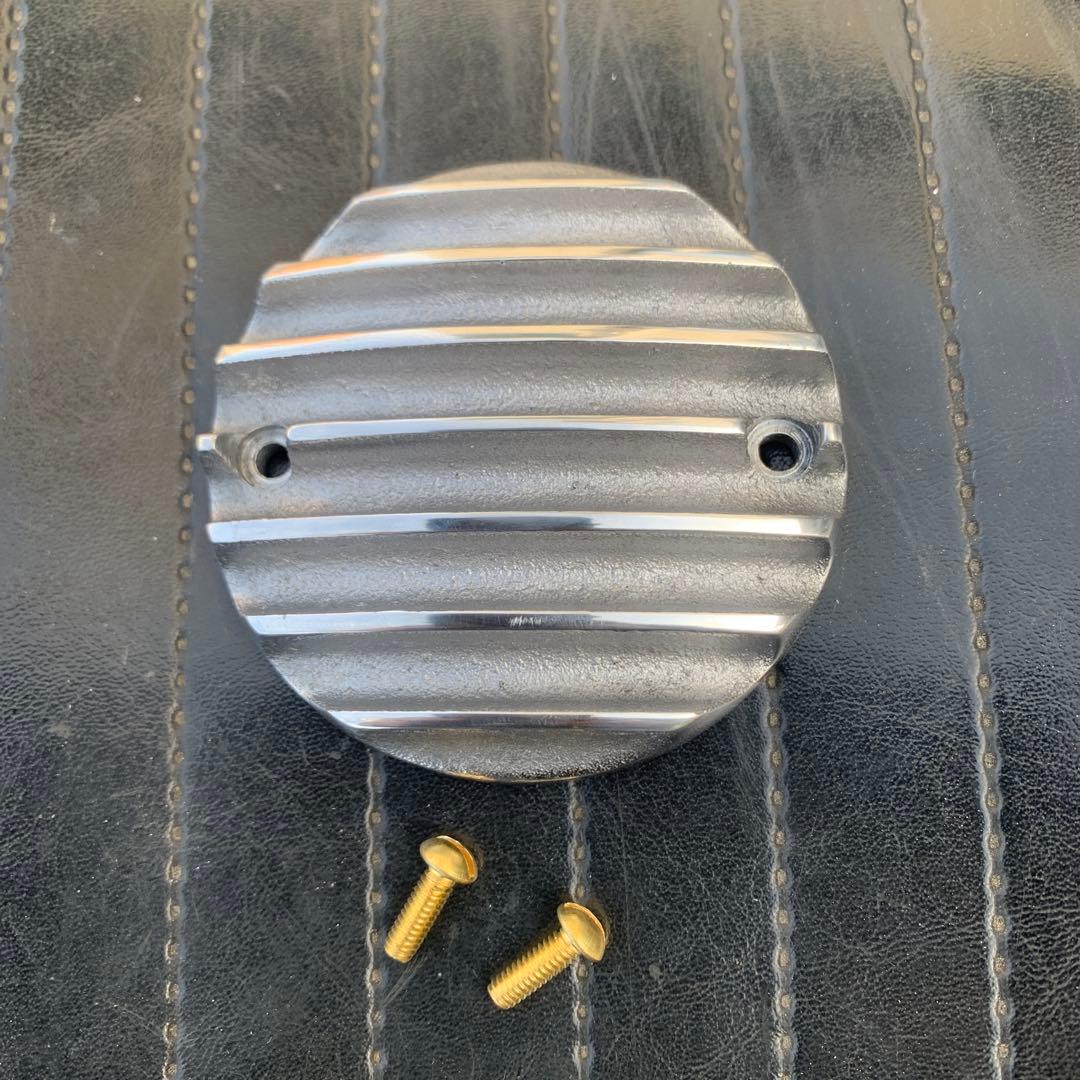 ハーレーアルミ砂型ポイントカバー 7フィンタイプ真鍮ネジ付属☆即納