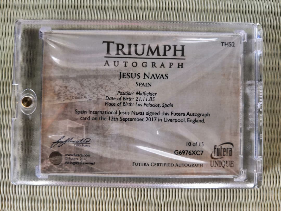 ★Futera 2018 ヘスス・ナバス 直筆 サインカード 10 of 15