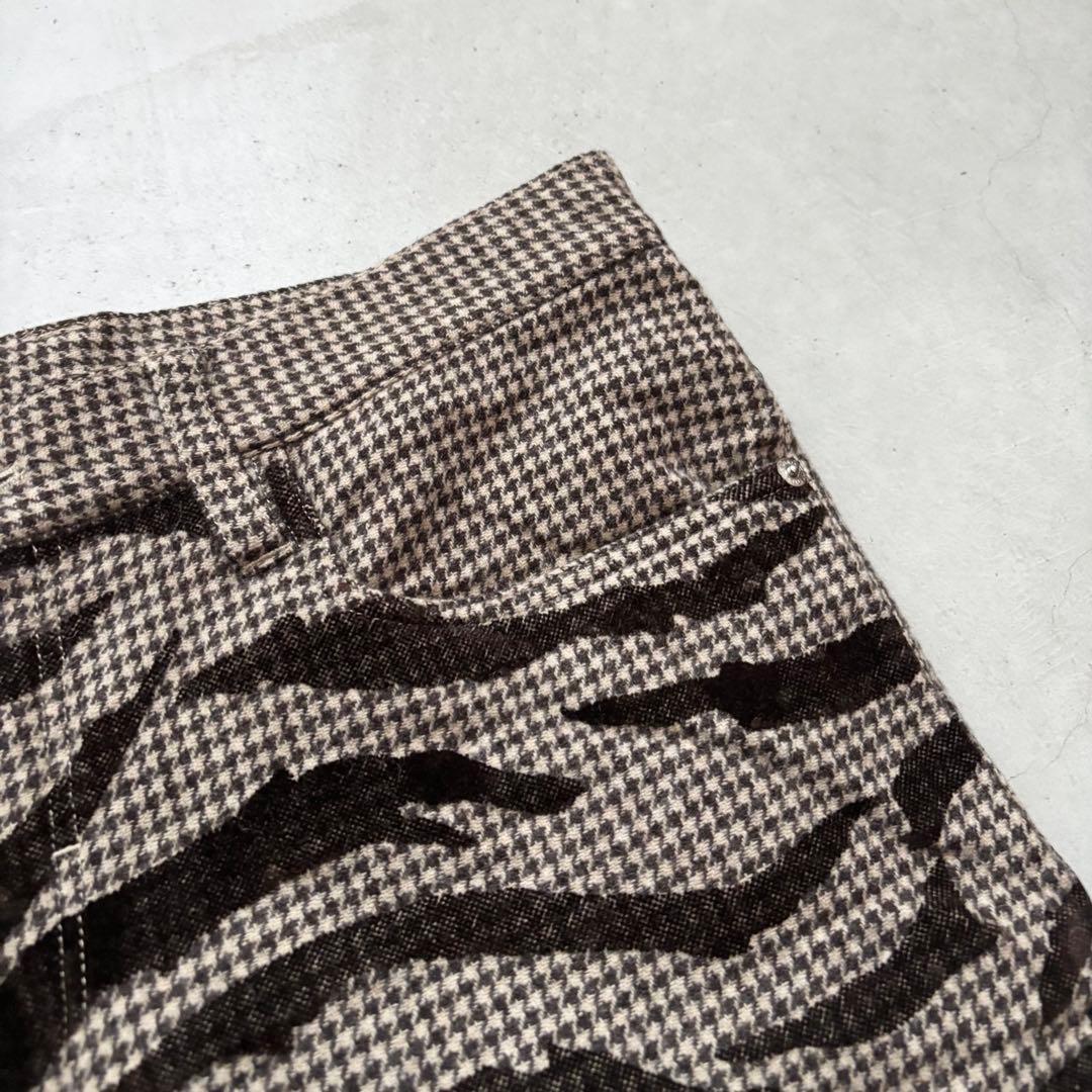 DANCE WITH DRAGON カモフラ迷彩 千鳥孔子柄 ウールロングパンツ