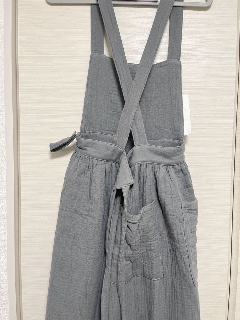 【りこあ】未使用品 Parsley コットンガーゼ エプロン　 グレー