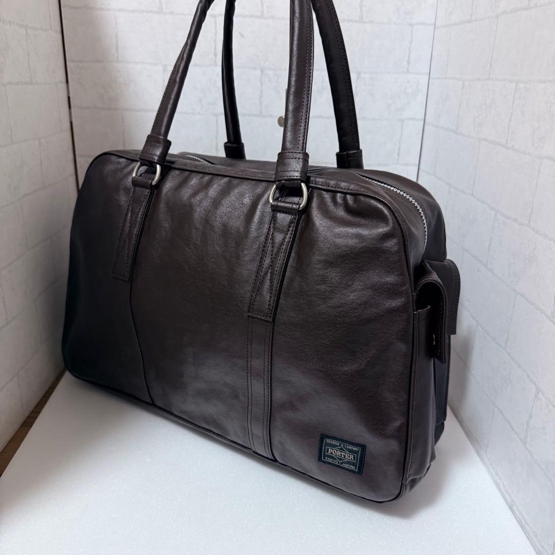 新品同様 完売品 ポーター フリースタイル ボストンバッグ ブラウン