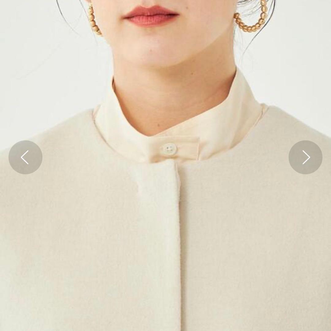 【美品】グリーンレーベル ショートビーバー ノーカラー コート カシミヤ 38