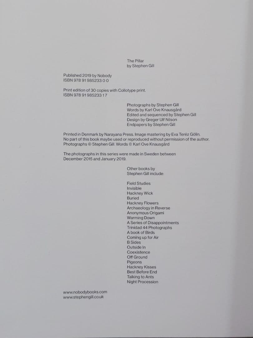 The Pillar Stephen Gill　スティーブン・ギル　サイン本