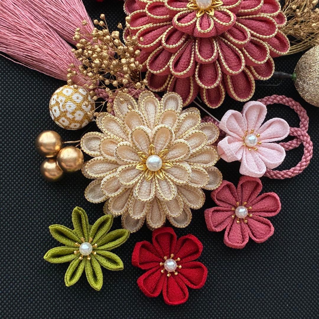 つまみ細工髪飾り つまみ細工 髪飾り 和装髪飾り 成人式 結婚式 卒業式 七五三