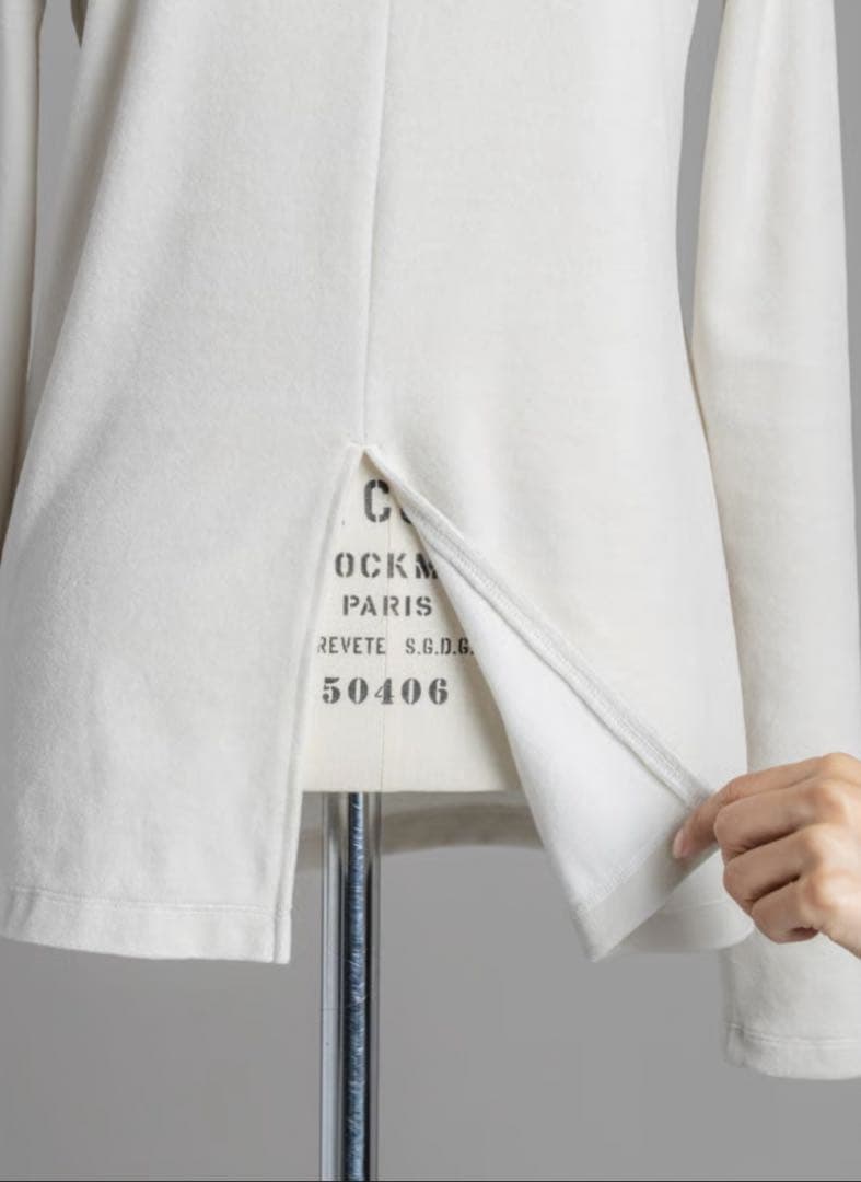 トップス FREY DOUBLE VELOURE TOP /Grayish white