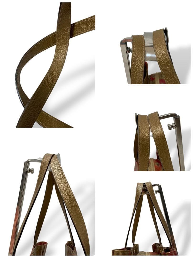 【保管品】ゲラルディーニ　ソフティ　トートバッグ　フラワー　花柄　ゴールド手提げ