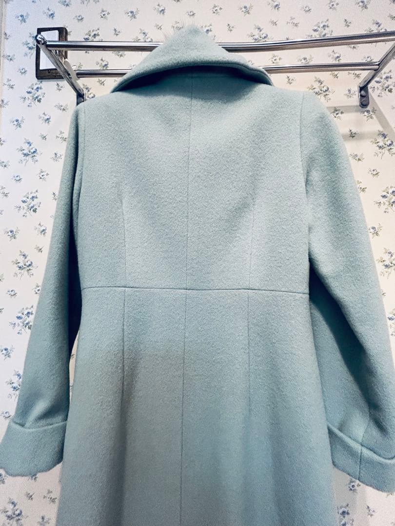 ティファニーブルーコート値下げしました！ブルーグレー　ウール100% グレー