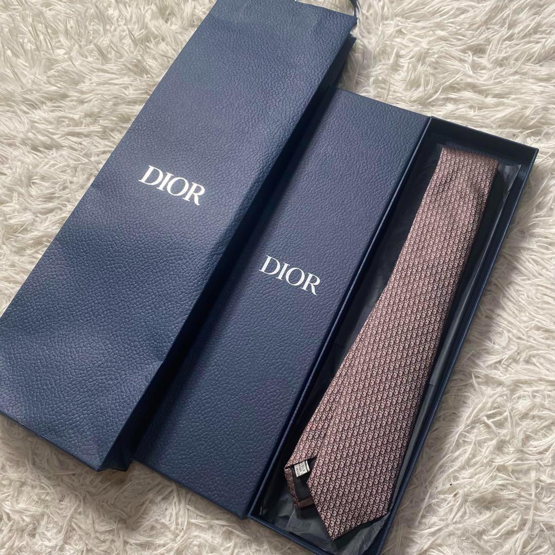 【未使用級】クリスチャンディオール　ネクタイ　備品完備　オブリーク　トロッター柄