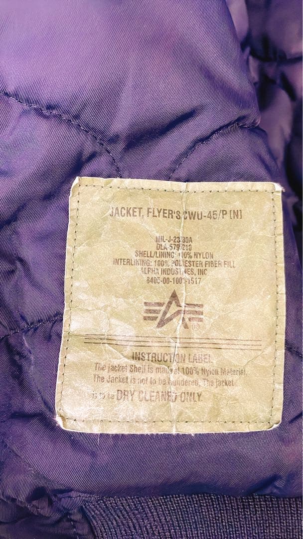 本日最終！ALPHA INDUSTRIES CWU45P フライトジャケット
