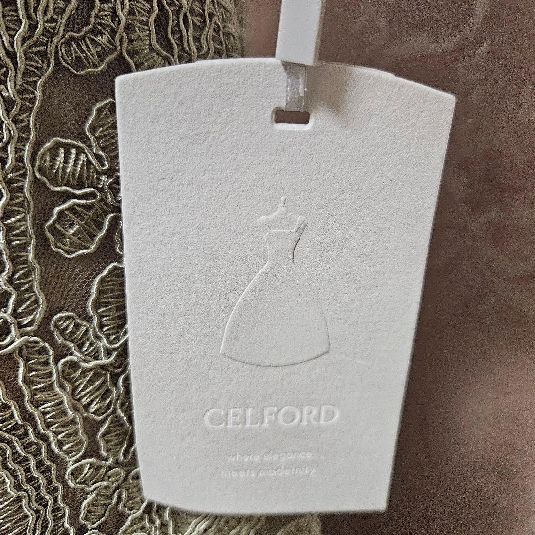 新春セール❗CELFORD 刺繍入りミント色ドレス 36　新品タグ付き