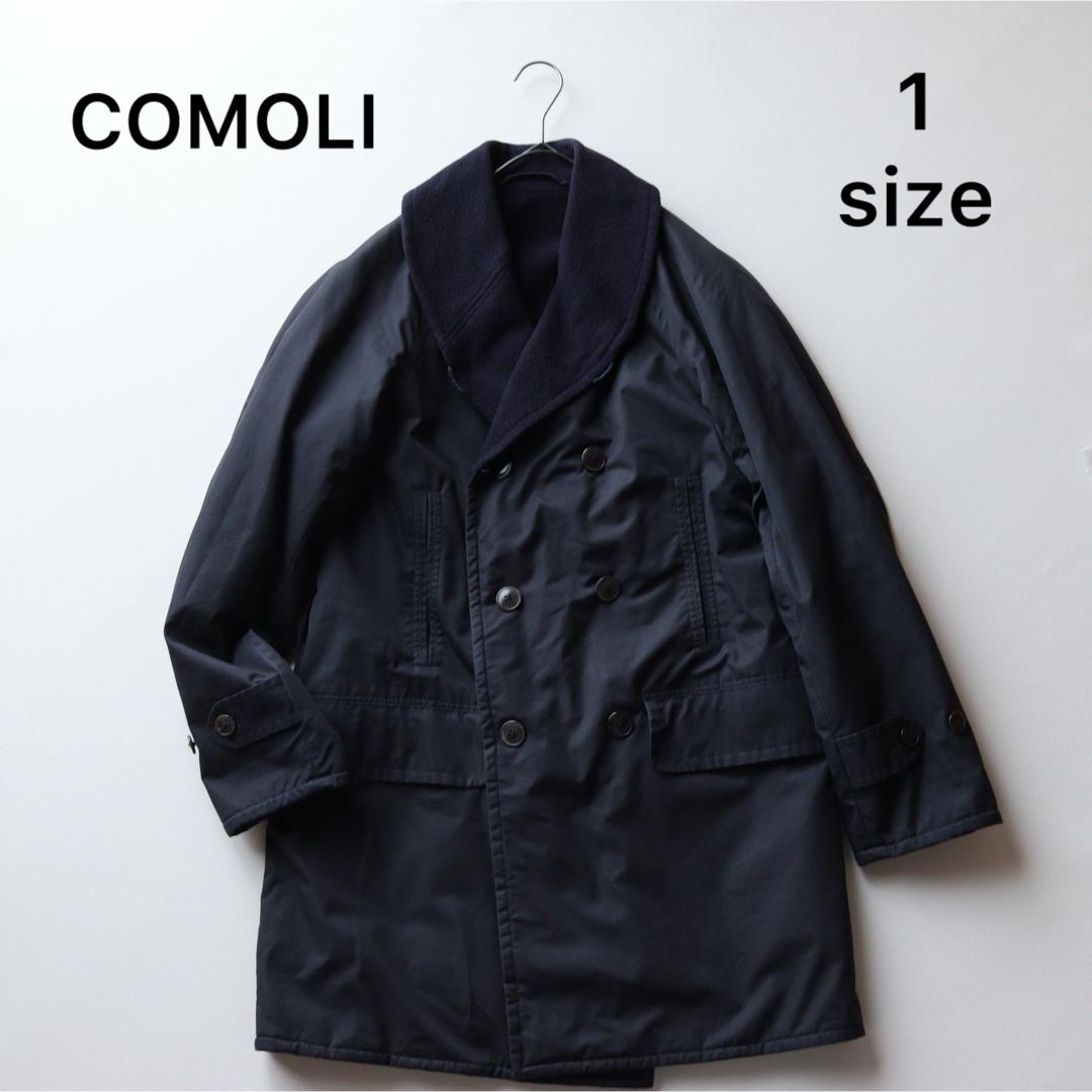 5428【美品】COMOLI　マッキノウコート　ダブルブレスト ネイビー　S
