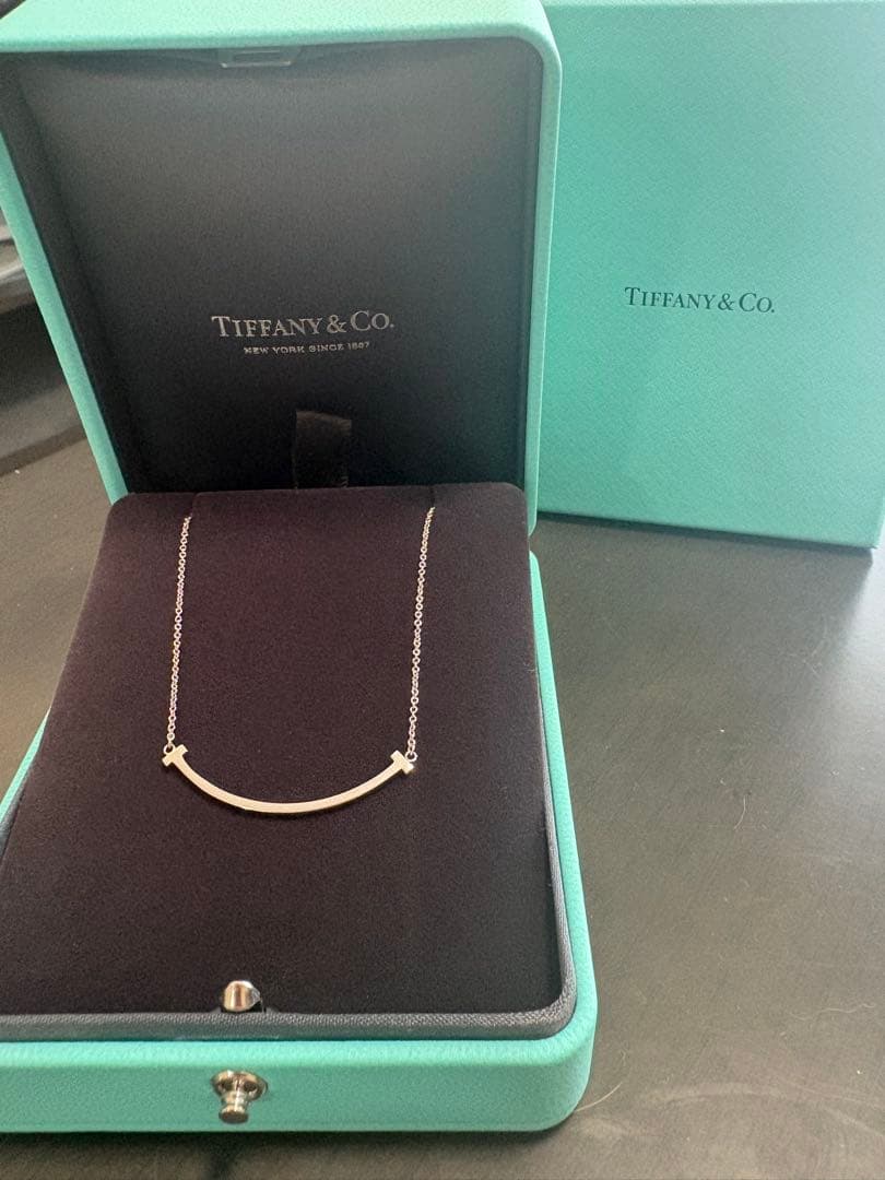 早い者勝ち✨️ティファニー Tスマイルネックレス K18ホワイトゴールド