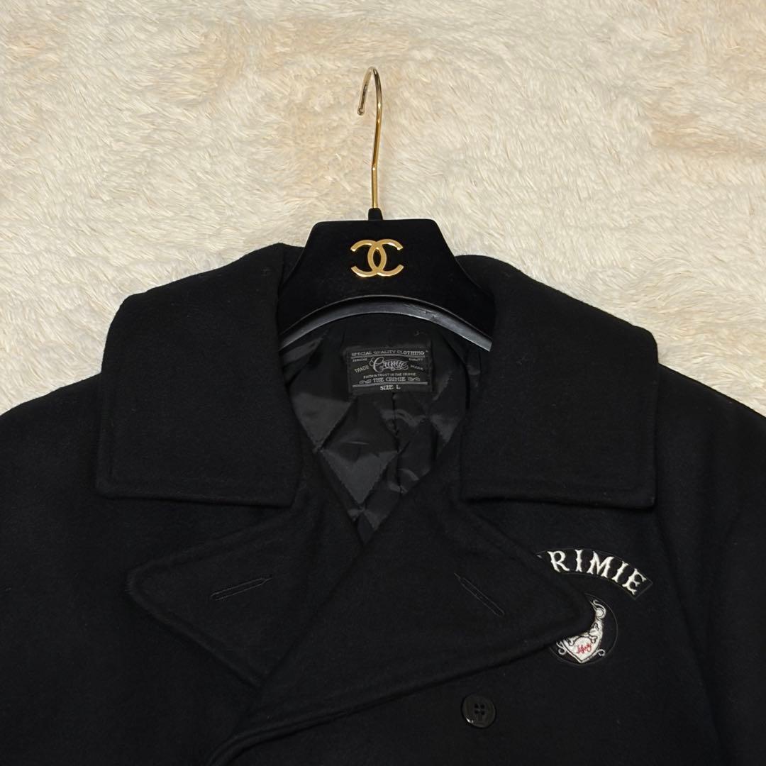 クライミー　メルトンピーコート　ロゴワッペン　レザー切替　スカル　牛革　ファラオ