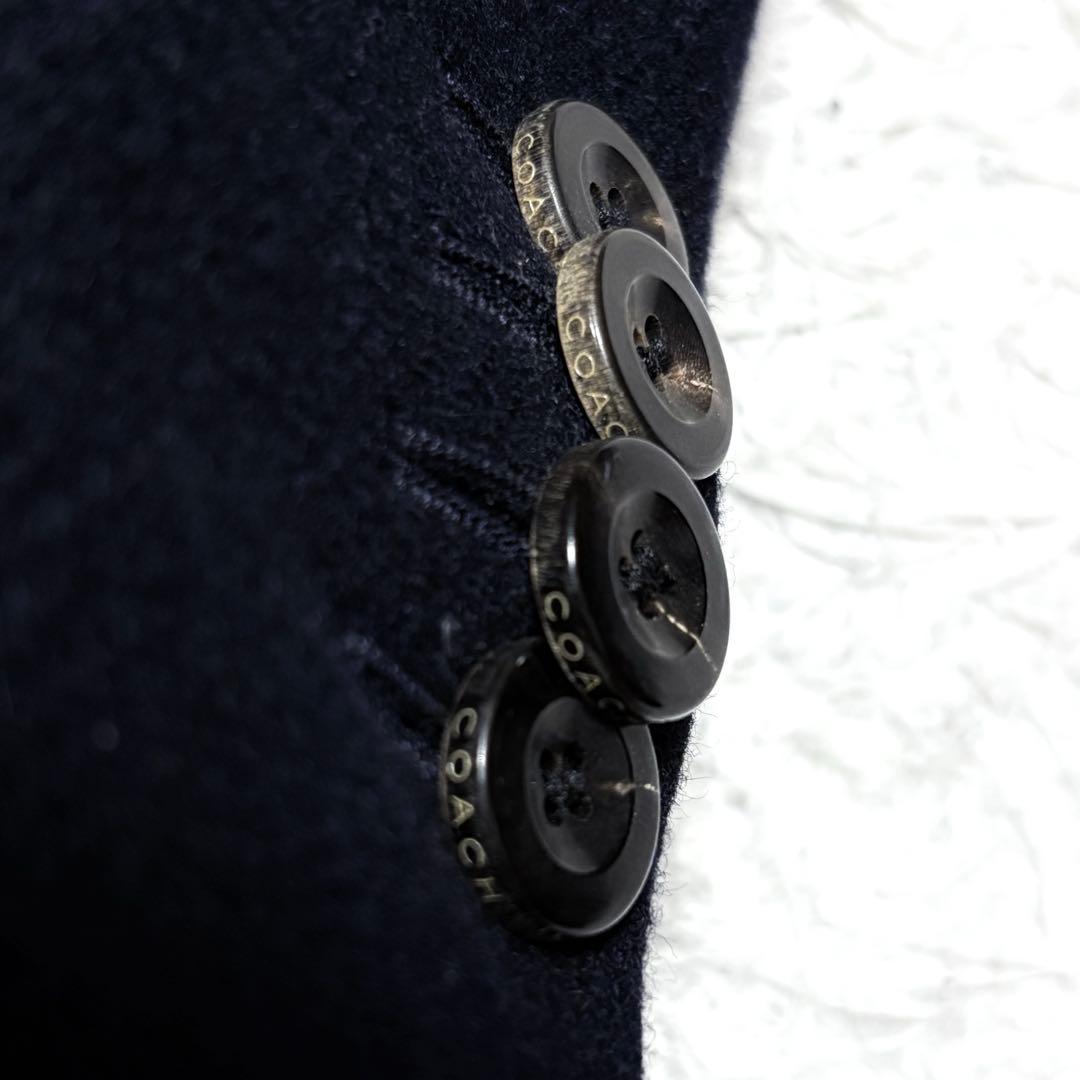 【極美品】COACH チェスターコート アンゴラ混 刺繍 革パッチ L〜XL