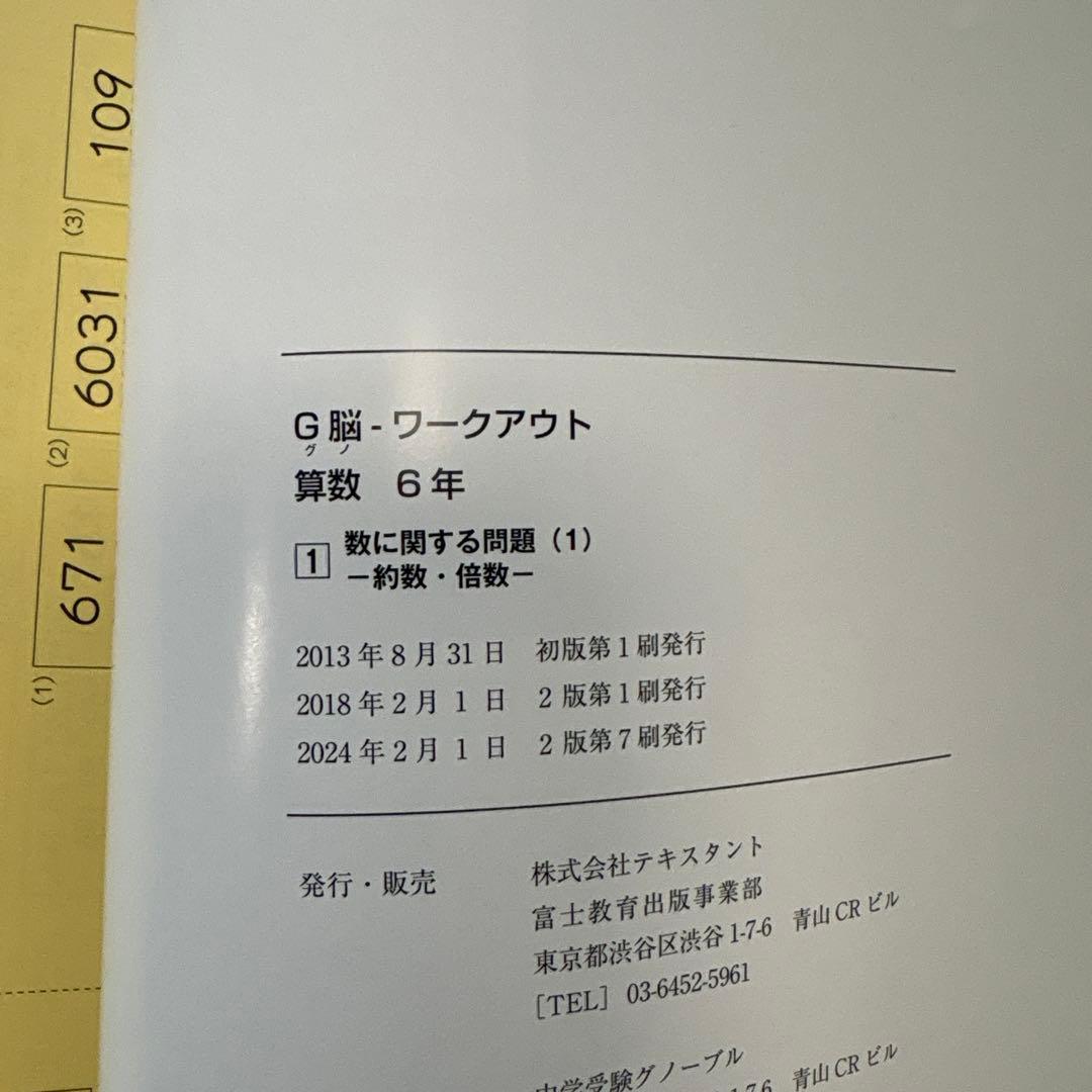 中学受験グノーブル　算数6年 G脳ワークアウト　全20冊